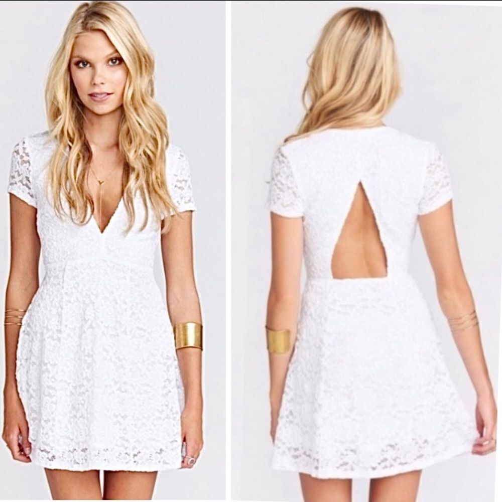 Show Me Your MuMu Ibiza White Lace Mini Dress - Picture 1 of 15